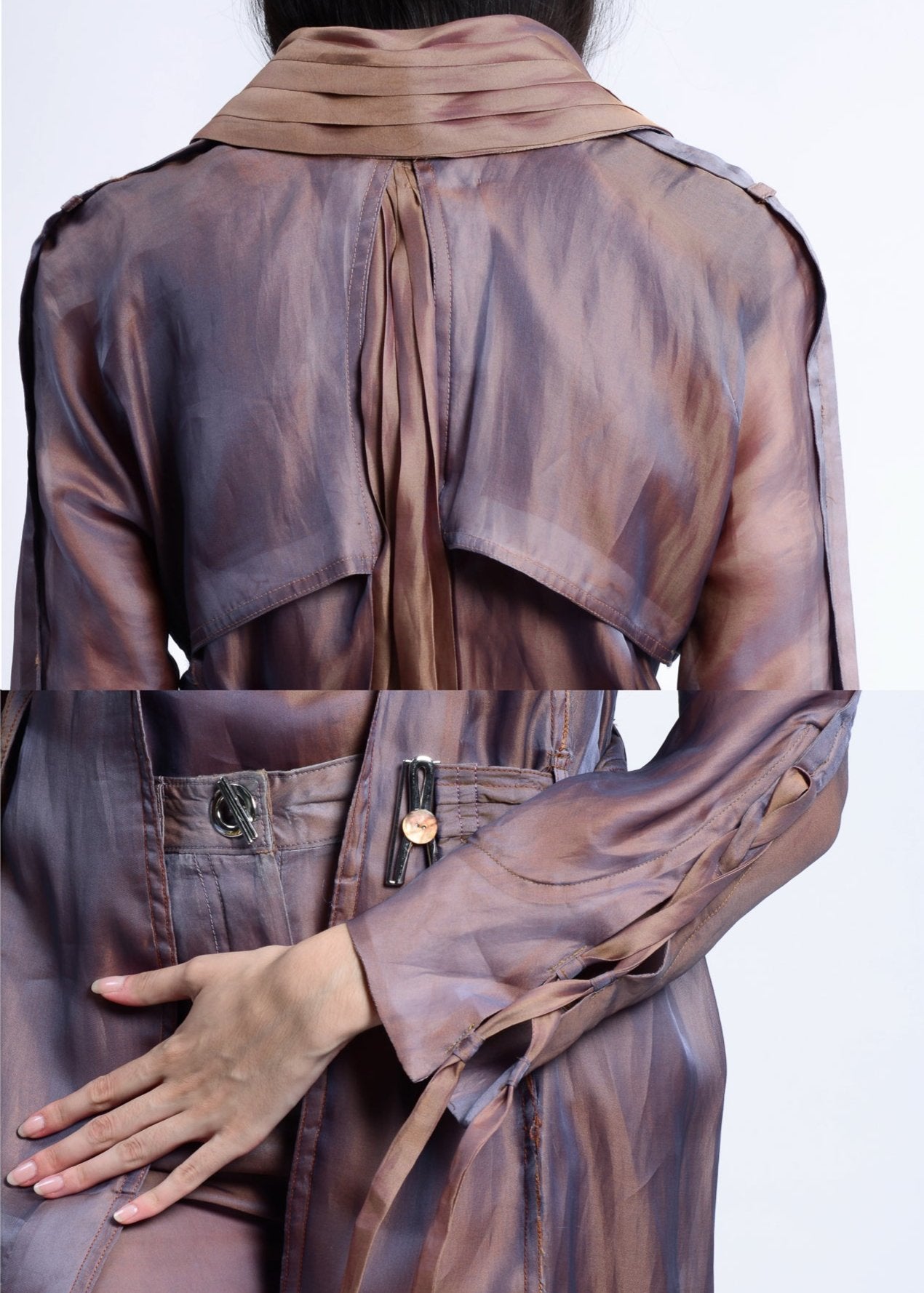OXIDISED SILK COAT