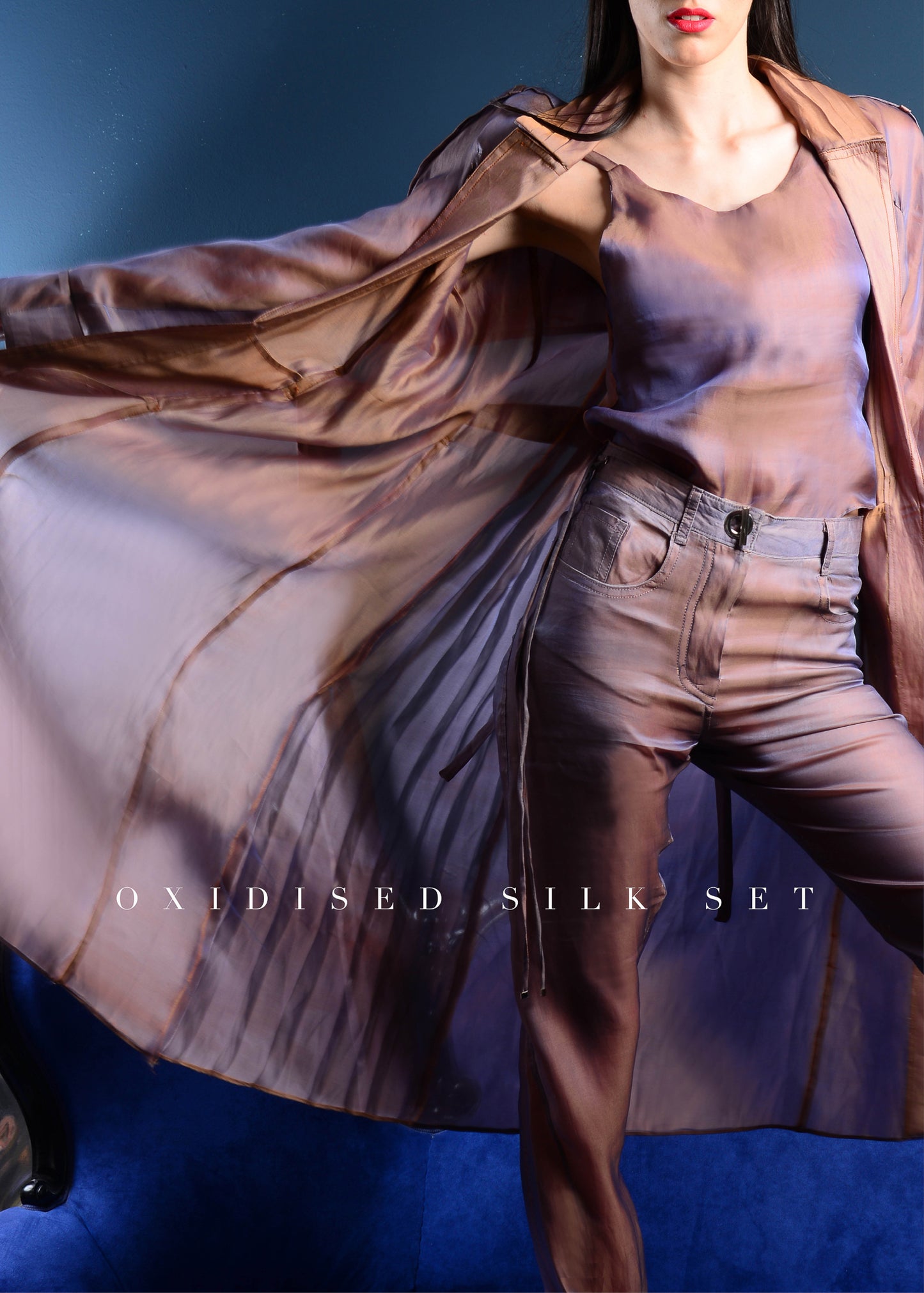 OXIDISED SILK PANTS