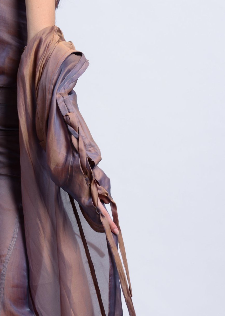 OXIDISED SILK COAT